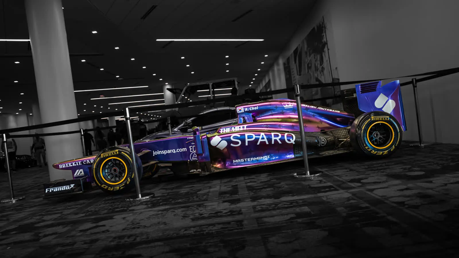SPARQ F1 — Iridescent livery, paddock lights